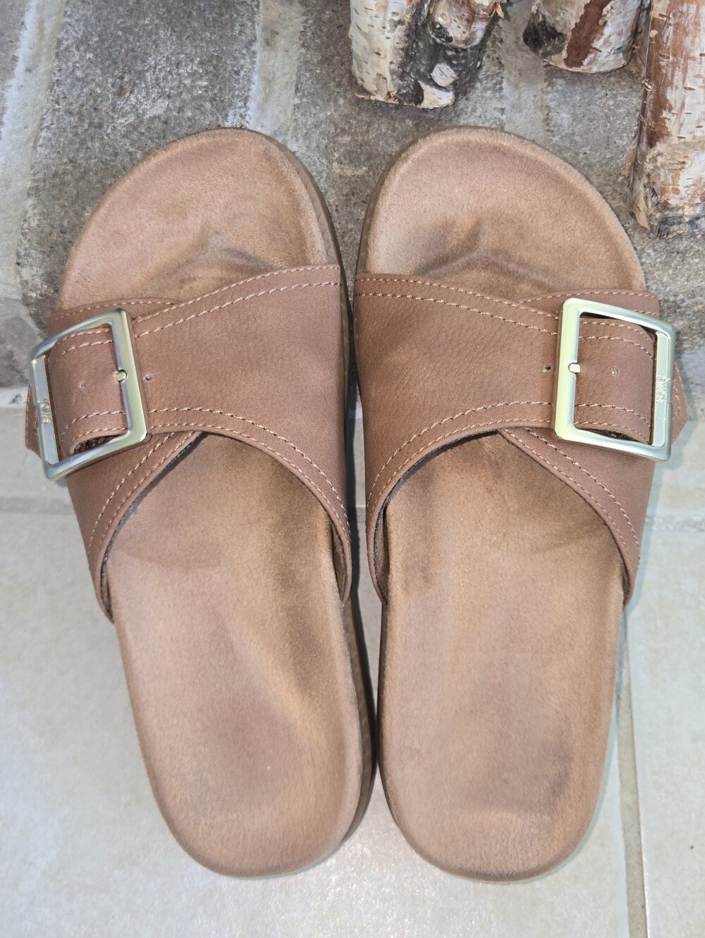 Toms Marin Slide Sandals Brown Sugar Nubuck